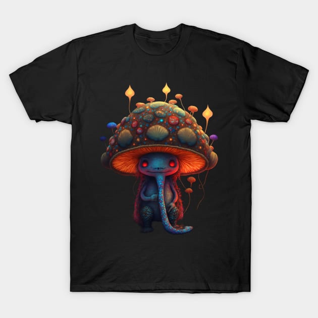 magical toadstool mushroom character sleepy face T-Shirt by Bam-the-25th